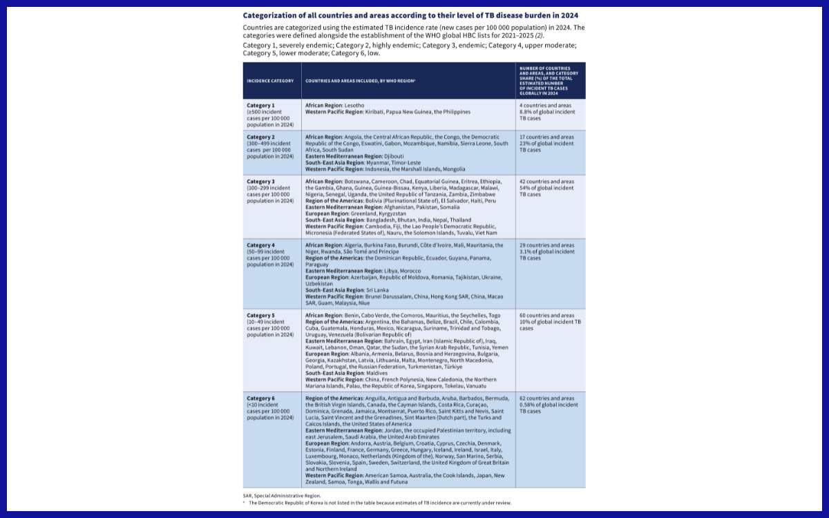 Indonesia Masuk Dalam Kategori _Endemis Tinggi_ (Level 2 Dari 6) Berdasarkan Kategori Beban TB WHO